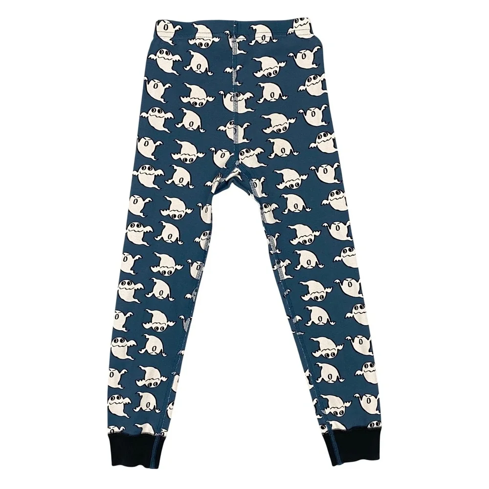 Hanna Andersson Pajama‎ Pants Kids Size 5 Blue Ghost Print Organic Cotton